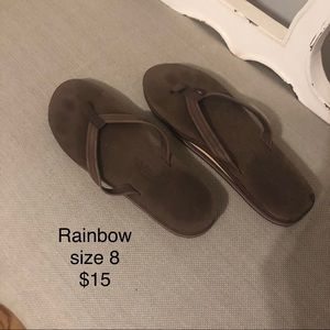 Rainbow Flip Flops size 8